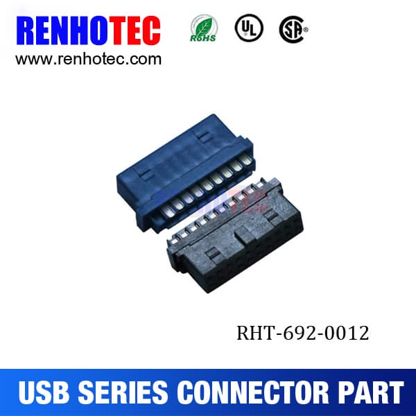 PCB 90 Degree USB 3_0 Three Ports in One Row Terminal Micro